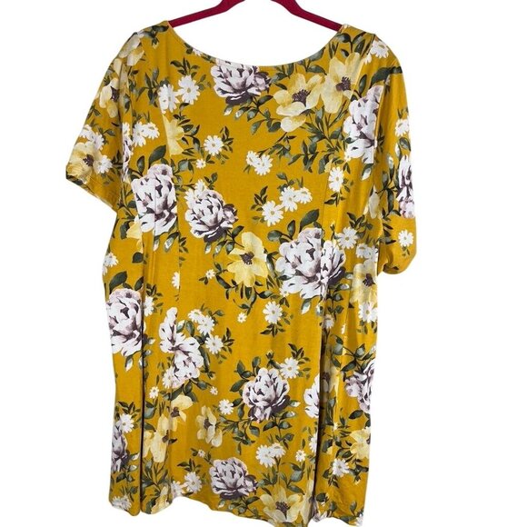 Torrid Floral Boho Top 4X Yellow Western Classic Chic Coastal Workwear Resort - Picture 6 of 8
